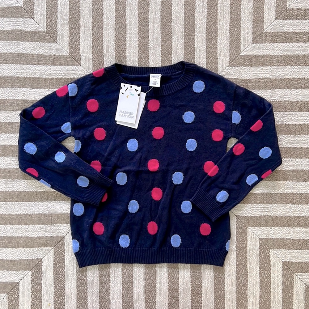 Harper Canyon Girl Polka Dot Sweater